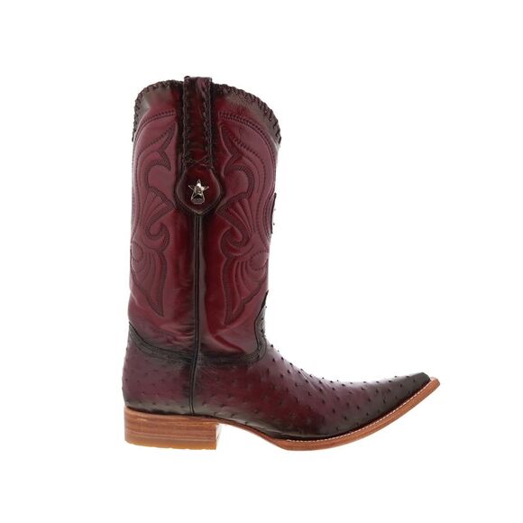 Los Altos Mens Ostrich Boots XXX-Toe Burgundy Boots (NWT)